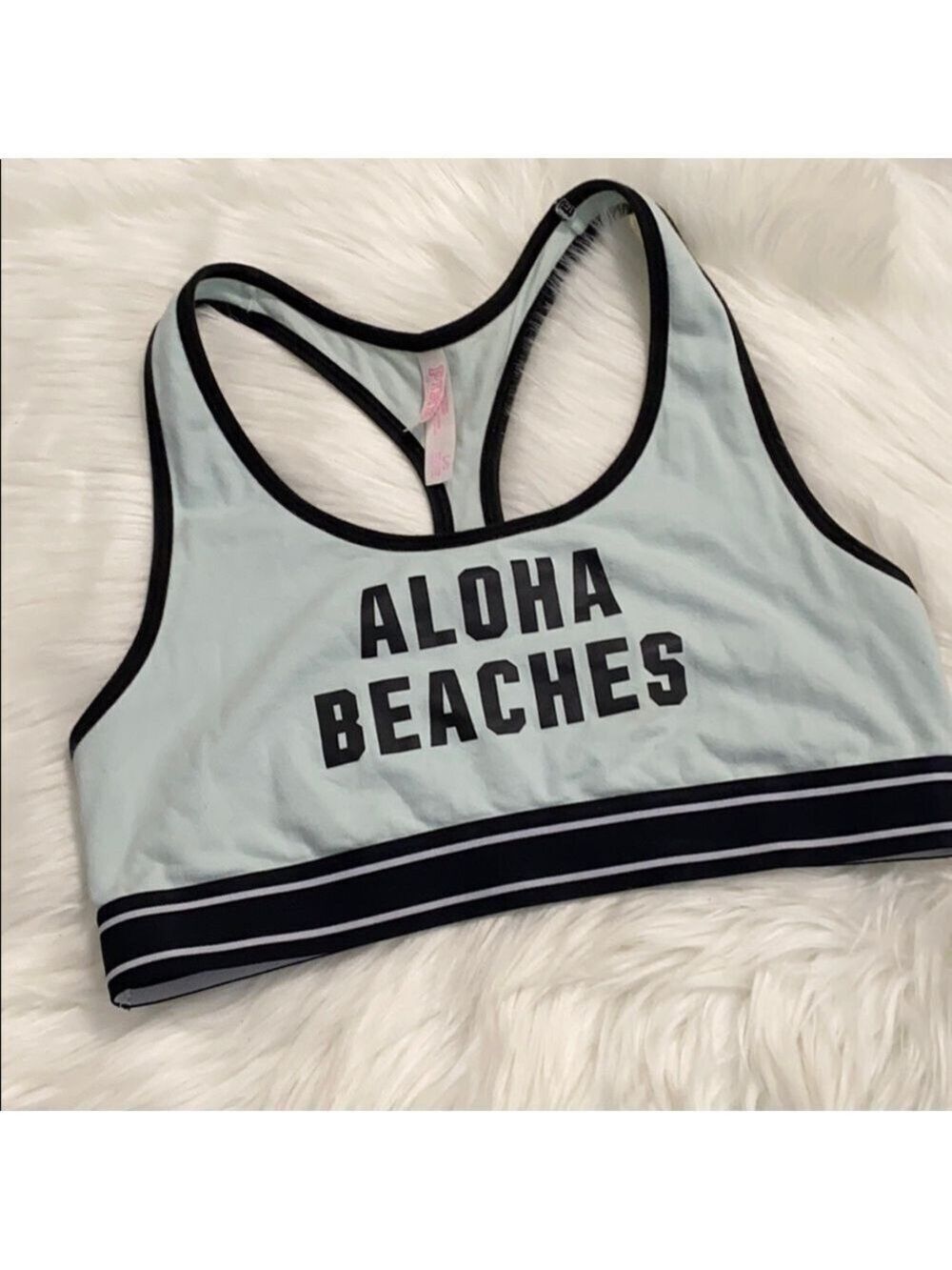 Pink by VS cotton blue on blue sports bra